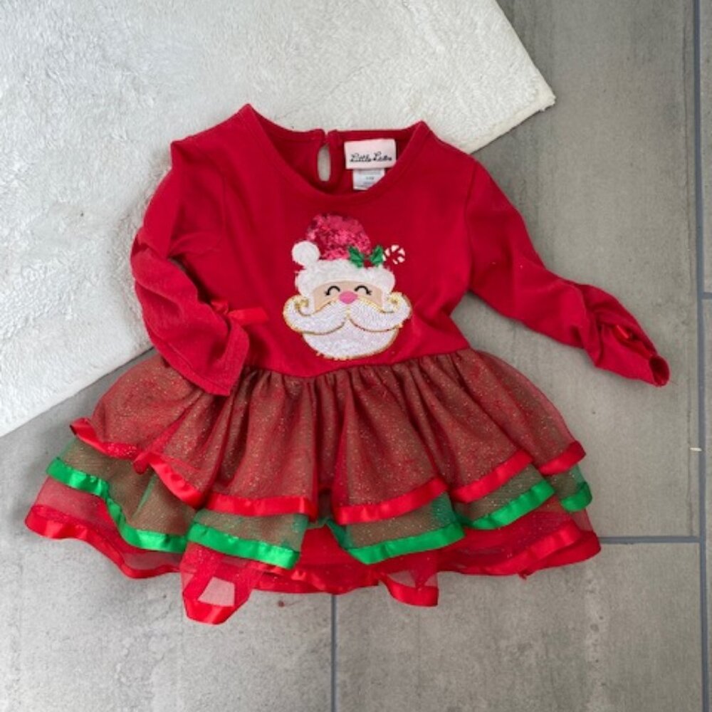 Little Lass Christmas Santa Top Baby Size 24M